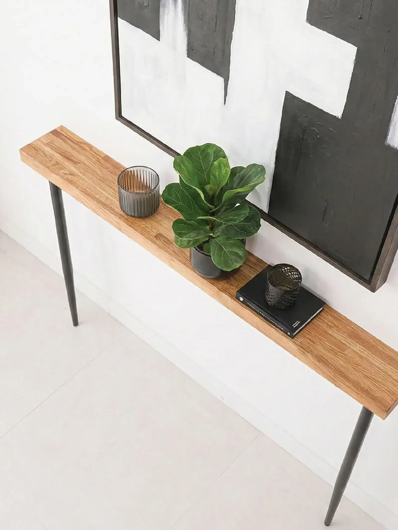 Konsolentisch Eiche Klassiker URBAN BLACK mit schwarzem Metallgestell