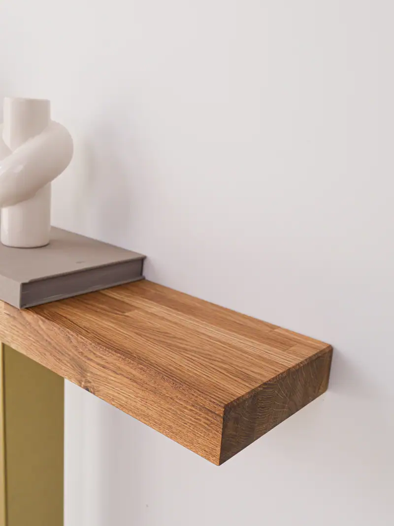 Konsolentisch Eiche exklusiv Gold MAJESTIC – Seitenansicht