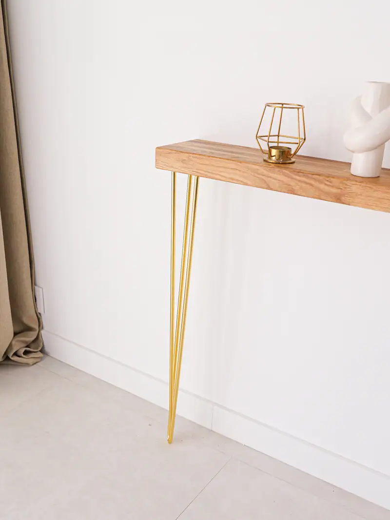 Konsolentisch handgefertigt Gold SOLEIL mit goldenem Gestell