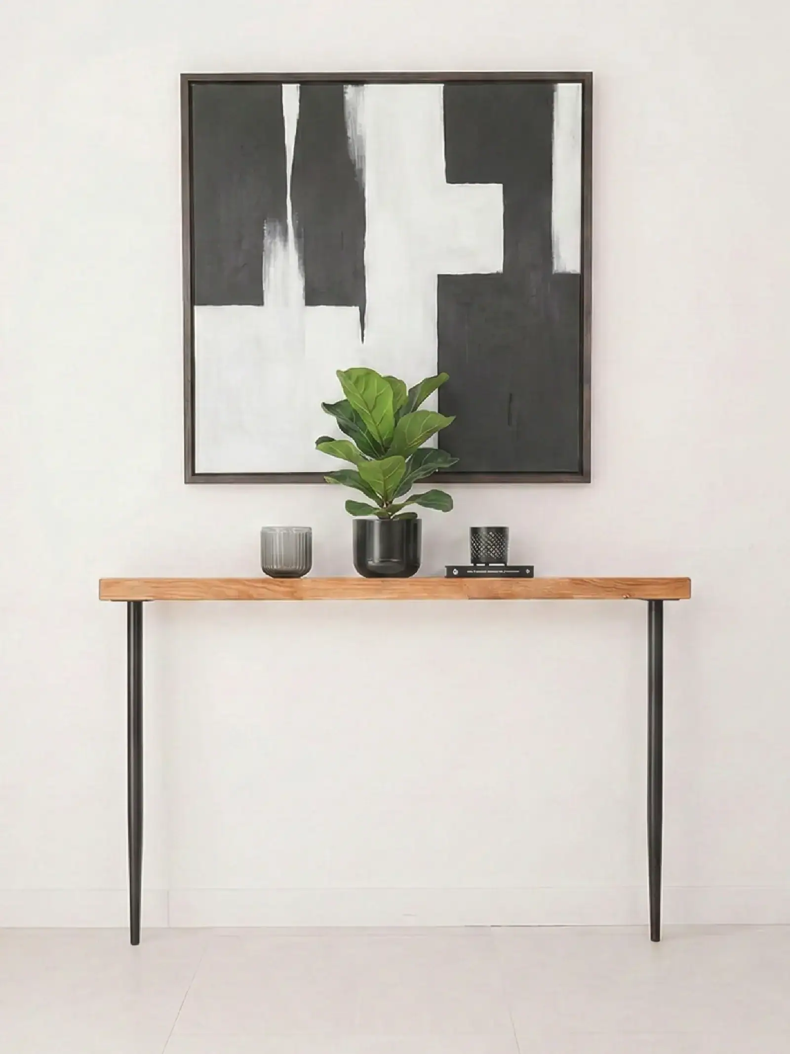 Konsolentisch Eiche Klassiker URBAN BLACK – Frontansicht
