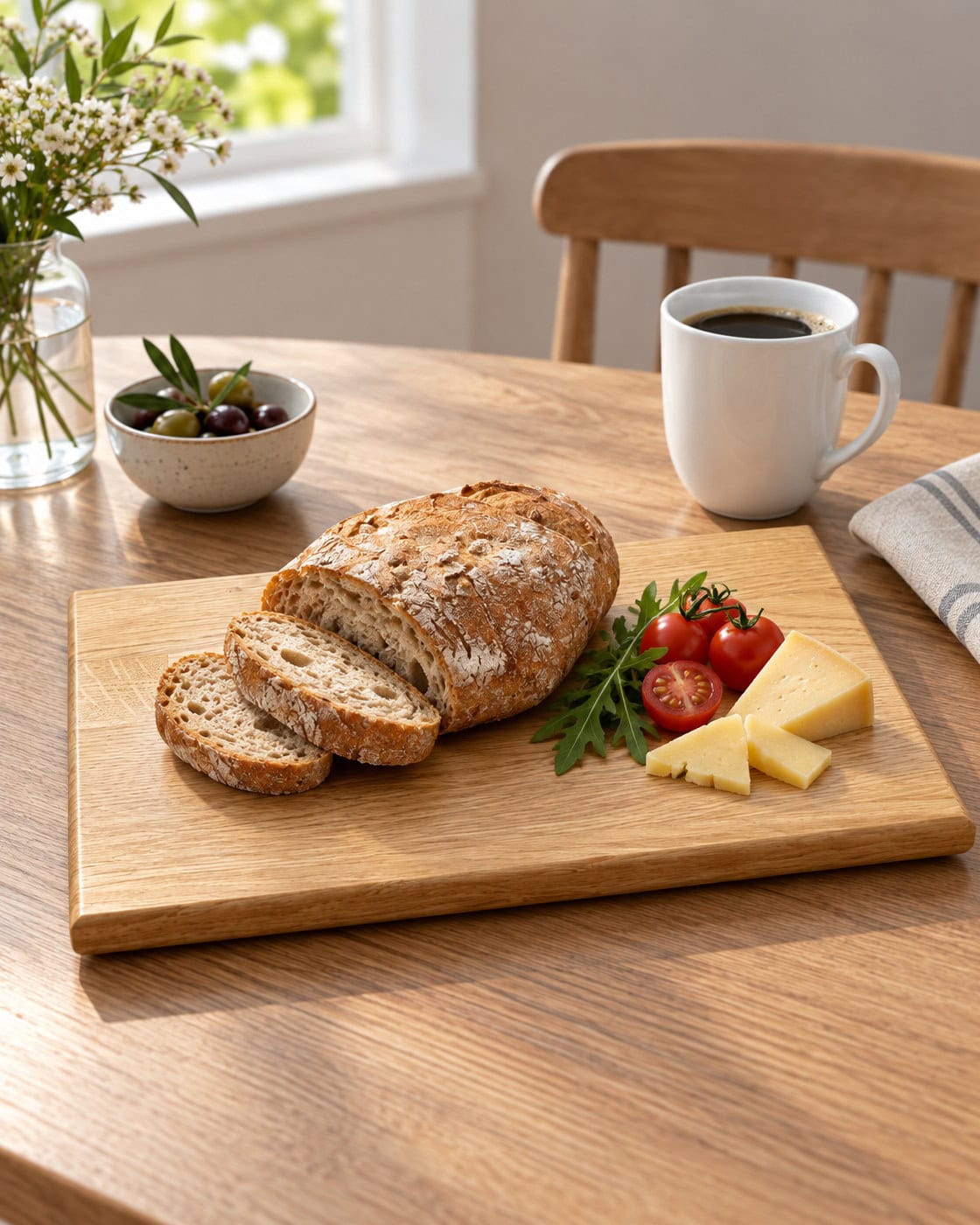 Frühstücksbrett Eiche 29,5 × 20 cm – 1 bis 6 Stück in einem anders eingerichteten Raum