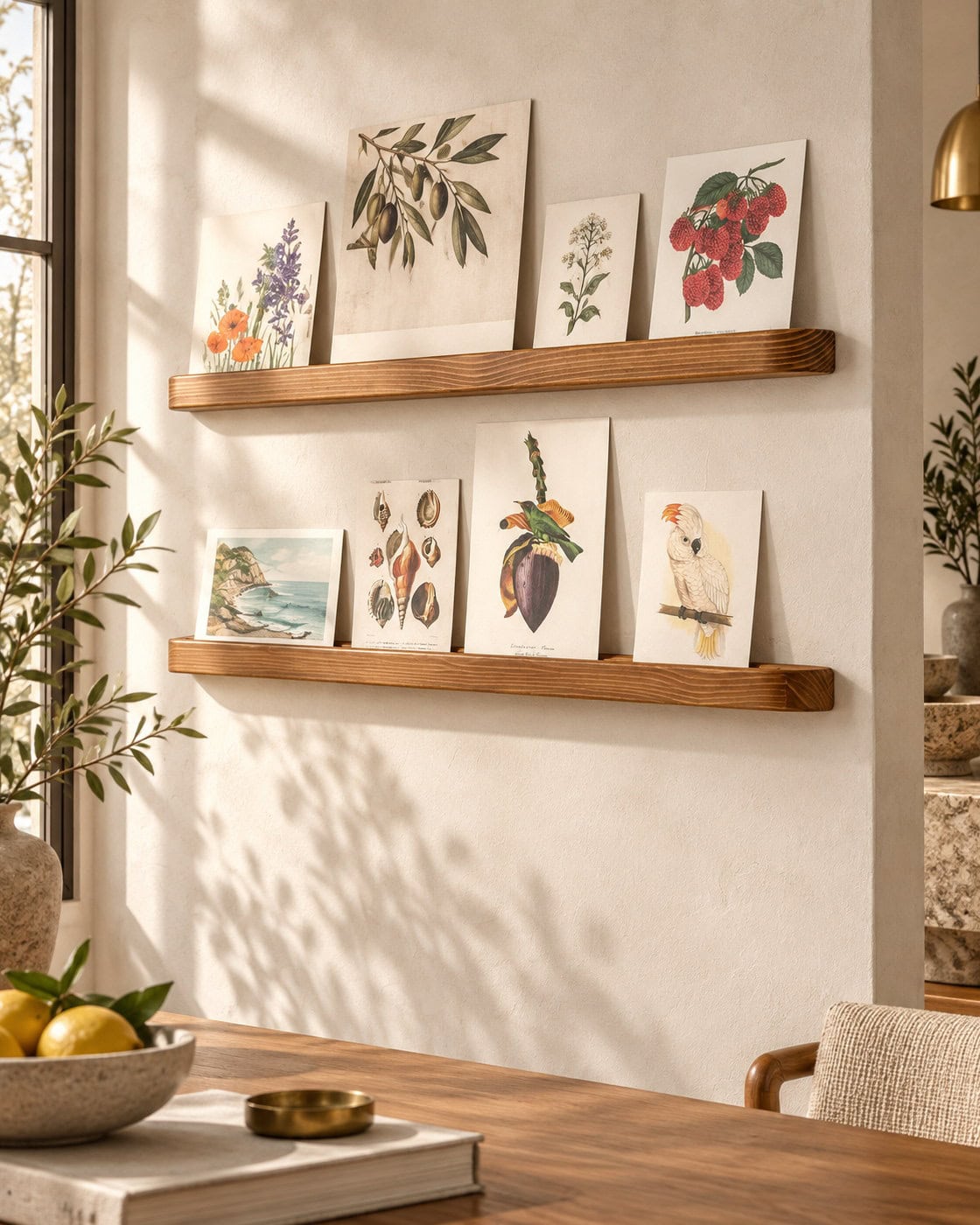Ovale Bilderleiste aus Massivholz in einem hochwertigen Architekturinterieur