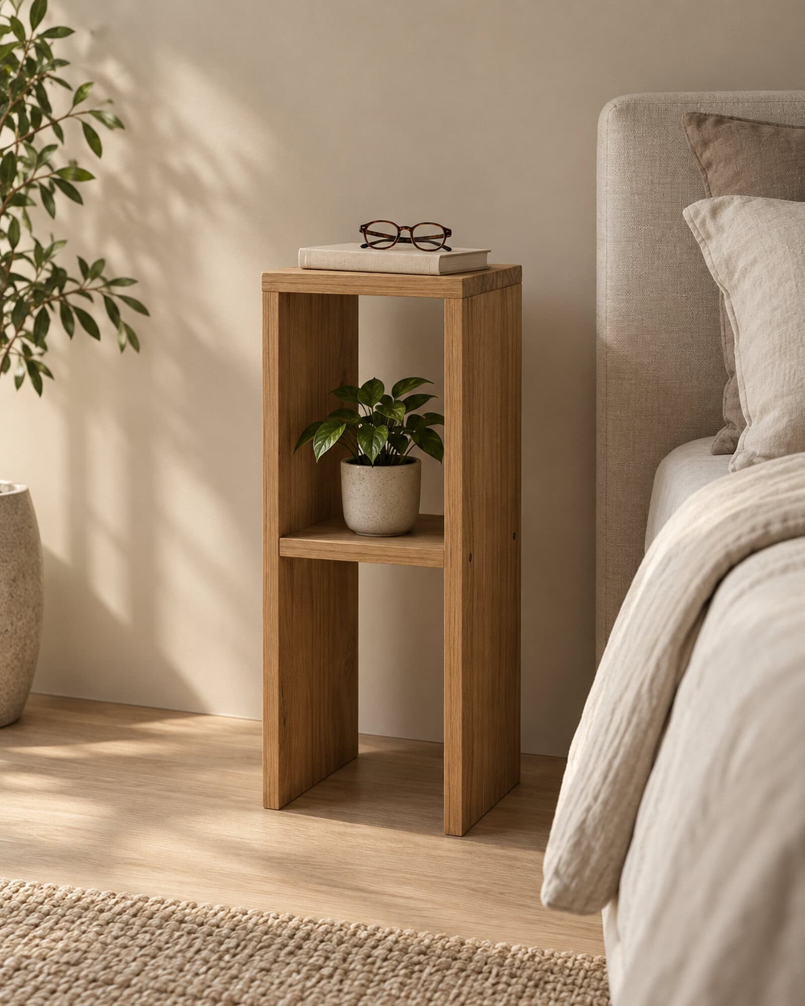 Schmaler Nachttisch Holz