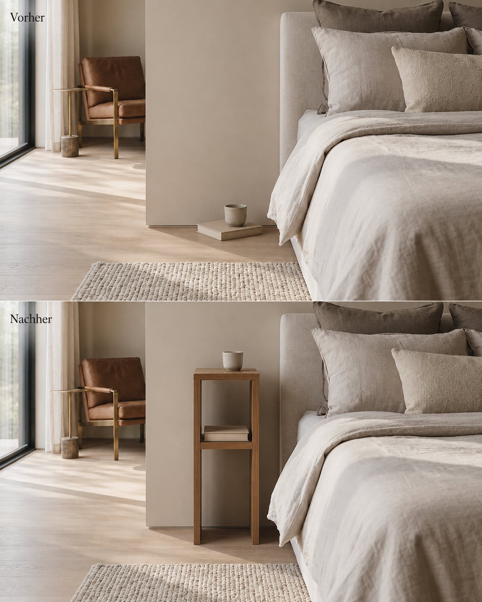 Schmaler Nachttisch Holz – Bild 12