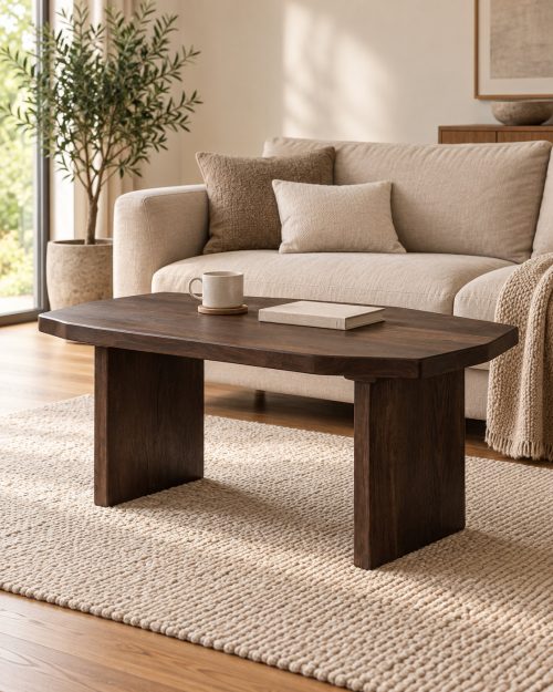 Shadow Ridge Couchtisch aus Eiche oder Esche in einer passenden Wohnsituation