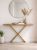AURUM CROSS – Design Konsole Eiche Massiv & X-Gestell Gold